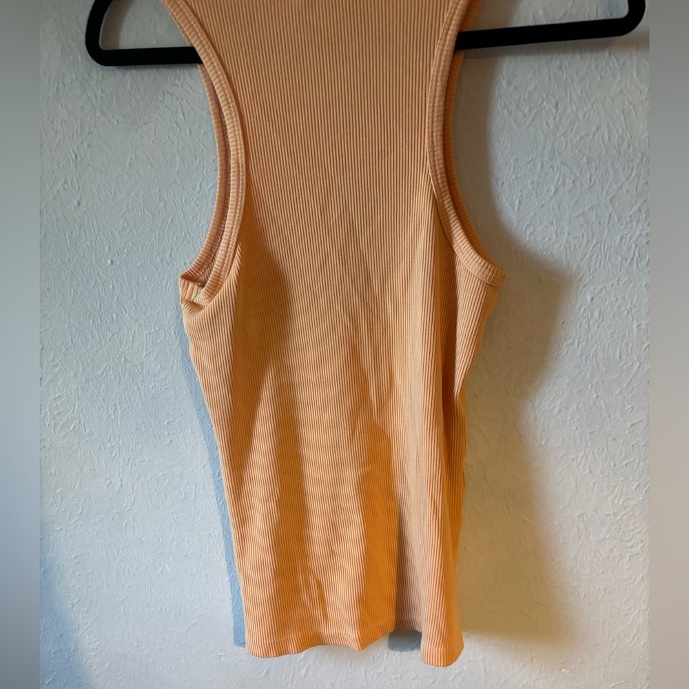 Agolde‎ Orange Ribbed Tank Top - Picture 3 of 7